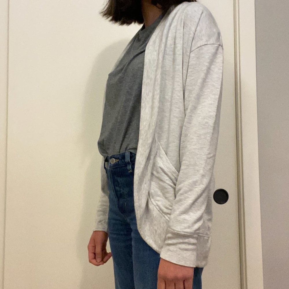 Athleta Gray Wrap Sweater